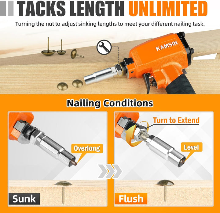 1170 Pneumatischer Dekorationsnagler Druckluft-Reissnageltacker passend für 10,8–11,7 mm Reissnägel