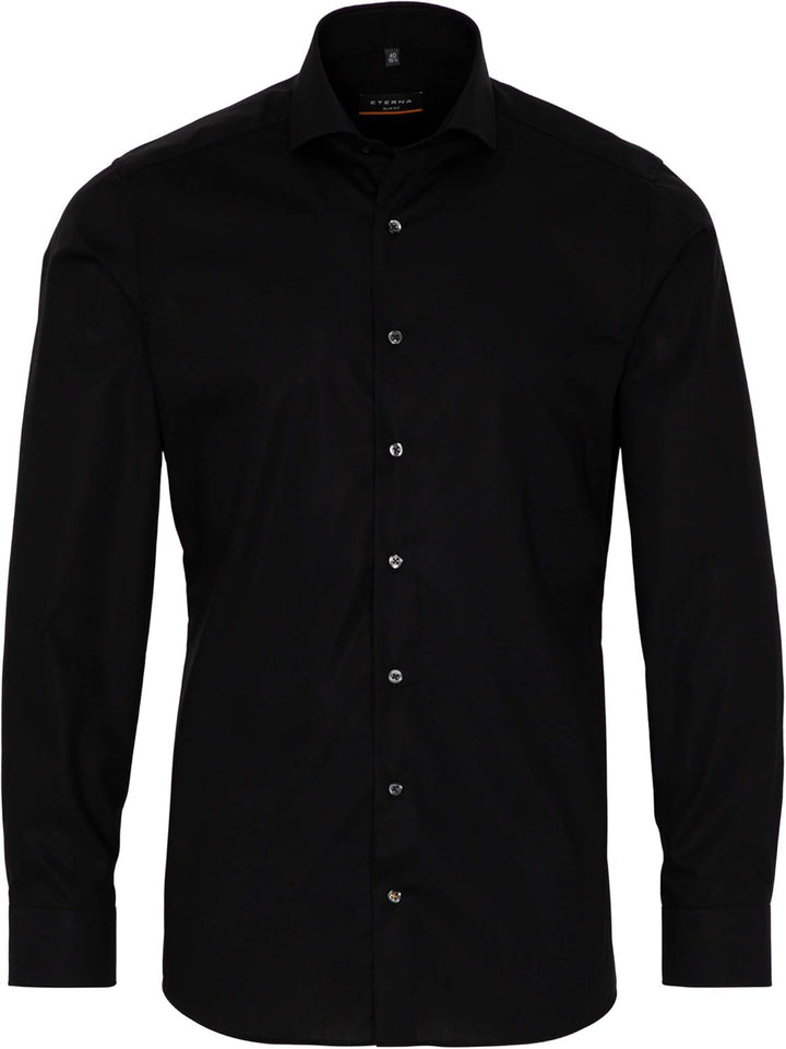 ETERNA Herren Original Shirt Slim FIT 41 Schwarz, 41 Schwarz
