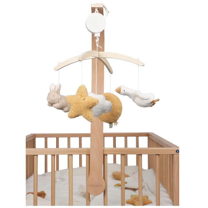 Little Dutch Mobile Musik Spieluhr mit Holz Halterung für Babybett - Newborn Naturals