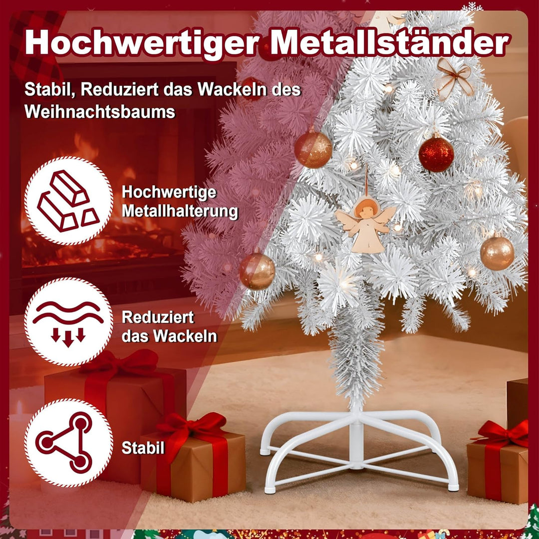 LARS360 240cm Künstlicher Weihnachtsbaum, Christbaum Tannenbaum mit Metallständer, Christbaum PVC We