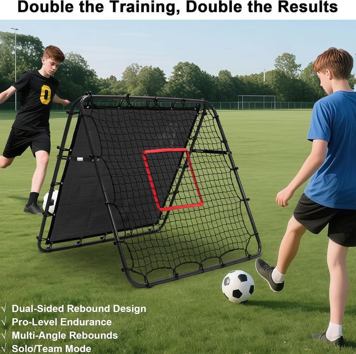 Doppelseitige Rebounder Net Fussball Training Ausrüstung, 100/120/180cm, Fussball Tor Kickback Ziel