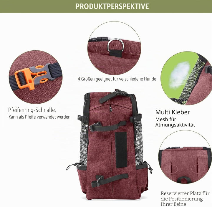 PETCUTE Hundetasche Hundetransporttasche Tragetasche für Hunde Katzen Wanderrucksack Seite Atmungsak
