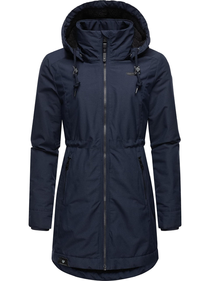 Ragwear Damen Wintermantel Warmer Parka lang wasserdicht mit Abnehmbarer Kapuze Dakkota XS-6XL S Nav