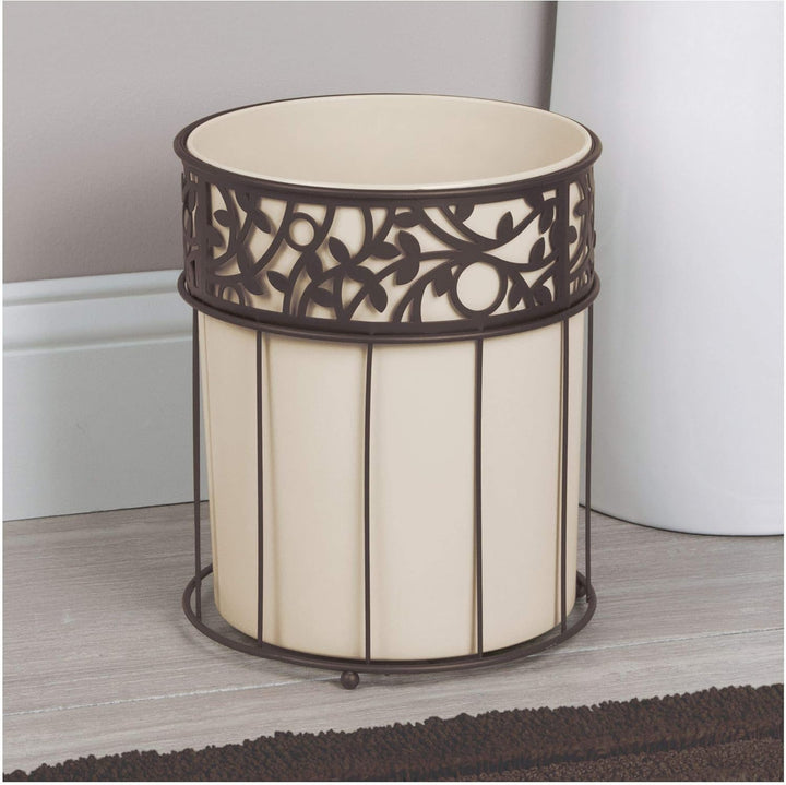 iDesign 86941EU Vine Abfalleimer, vanille / bronze, Vanille / Bronze