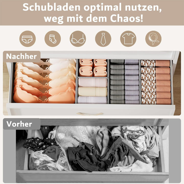 20er Set Schubladen Organizer faltbar, Unterwäsche Organizer,Ordnungssystem Kleiderschrank, Aufbewah