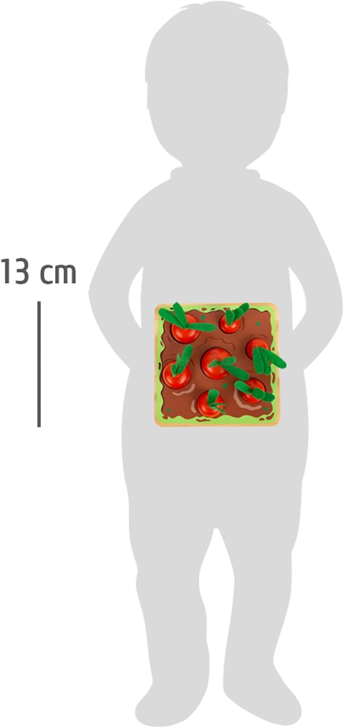 small foot Steckspiel Möhren aus Holz, für Babys ab 12 Monaten, geometrische Formen zur Schulung der