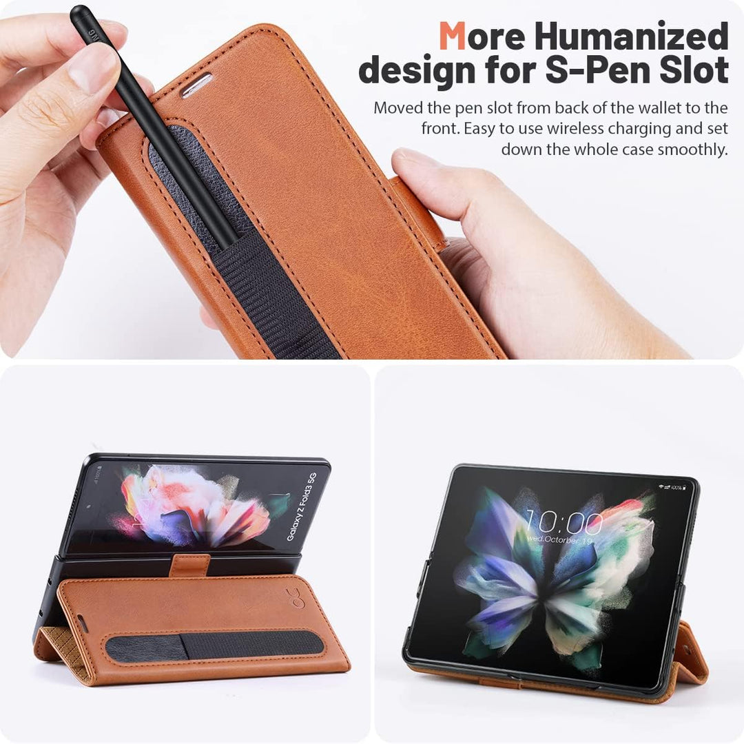 OCASE Hülle Samsung Galaxy Z Fold 4 5G Handyhülle mit [S Pen Halter] [Vorderseite Displayschutz] [Pr
