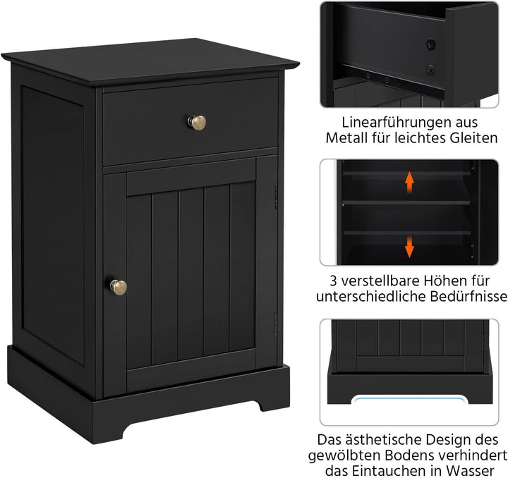 Yaheetech 2er Set Nachttisch Nachtschrank Nachtkommode mit Schublade und verstellbarem Einlegeboden