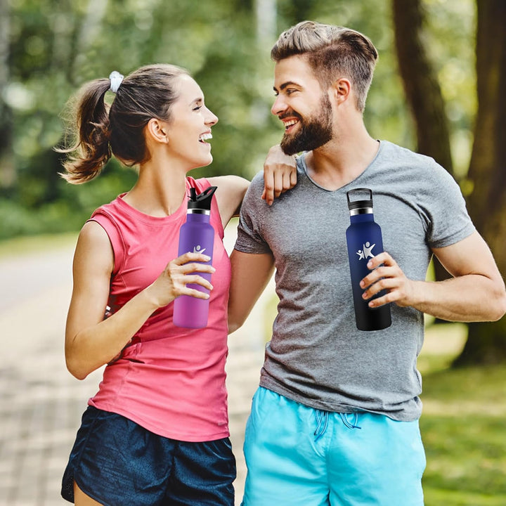 Trinkflasche Edelstahl- 1 liter- Trinkflasche, Wasserflasche mit Strohhalm, Sporttrinkflaschen Ausla