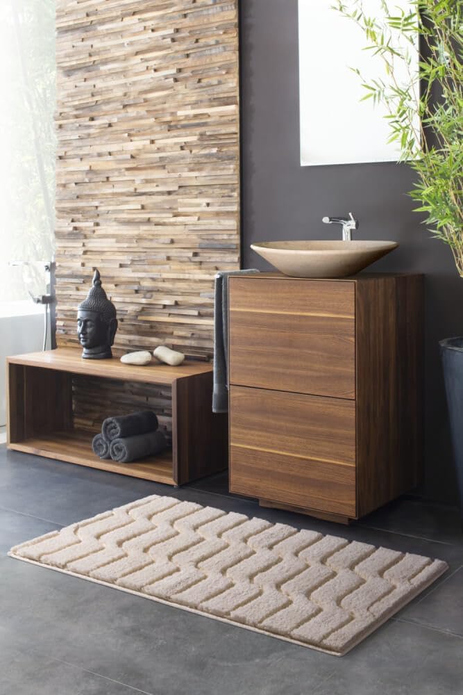 Grund Vogue Badteppich, Baumwolle, Natur, 60 x 100 cm 60 x 100 cm Natur, 60 x 100 cm Natur