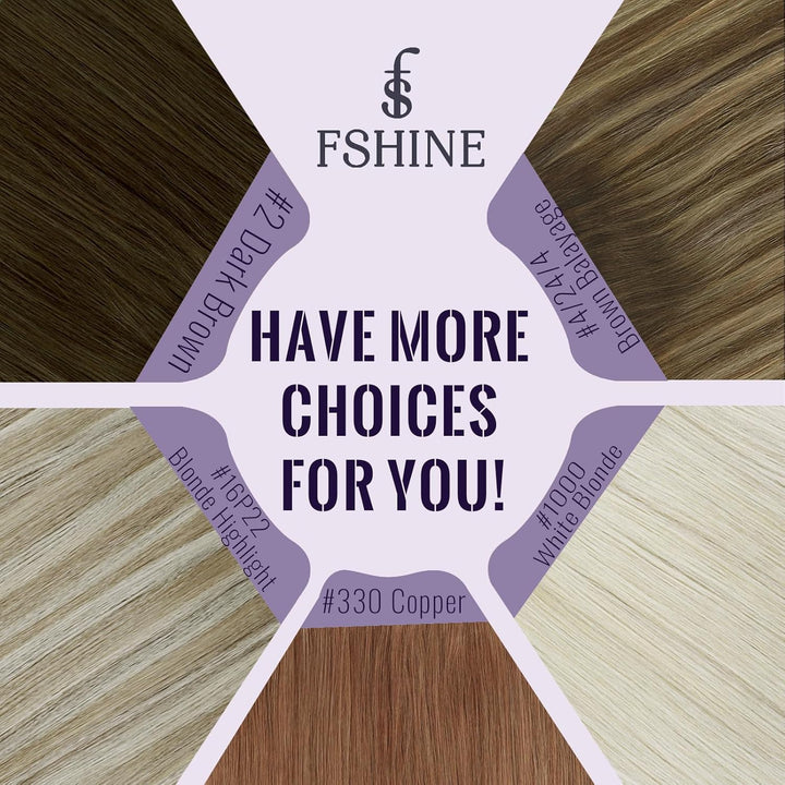 Fshine Echthaar Extensions Tape in Echthaar Balayage Dunkelbraun bis Kastanienbraun 30cm 20 Stücke 3