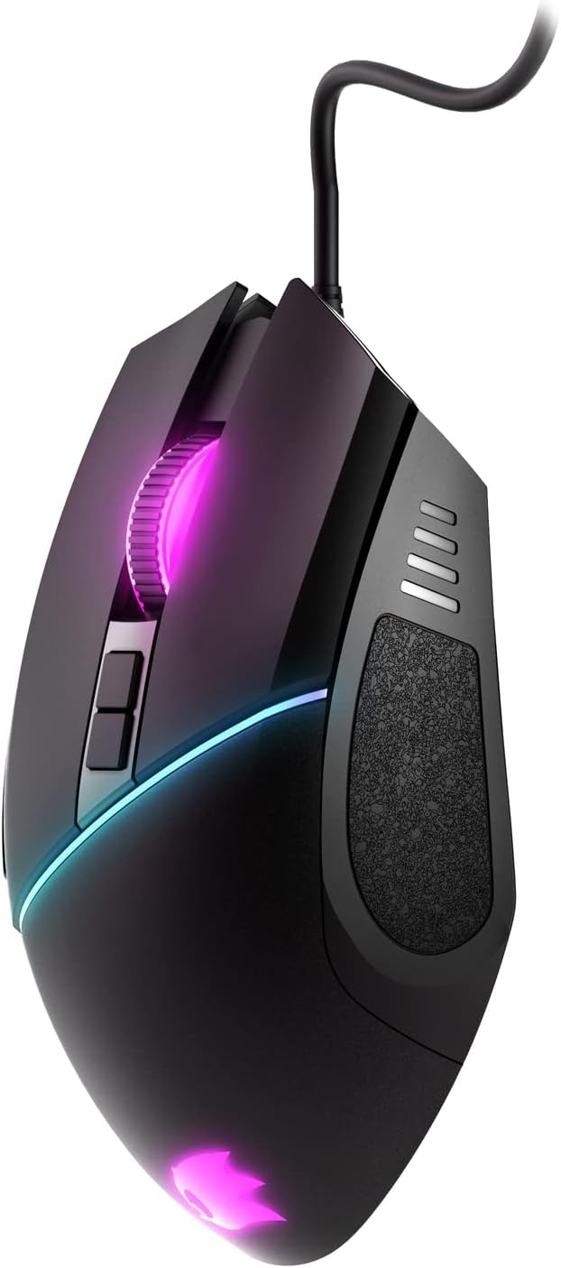 Energy Sistem Gaming Mouse ESG M2 Sonic Ergonomische Gamer-Maus (6400 DPI, USB, RGB-LED-Leuchten, 8