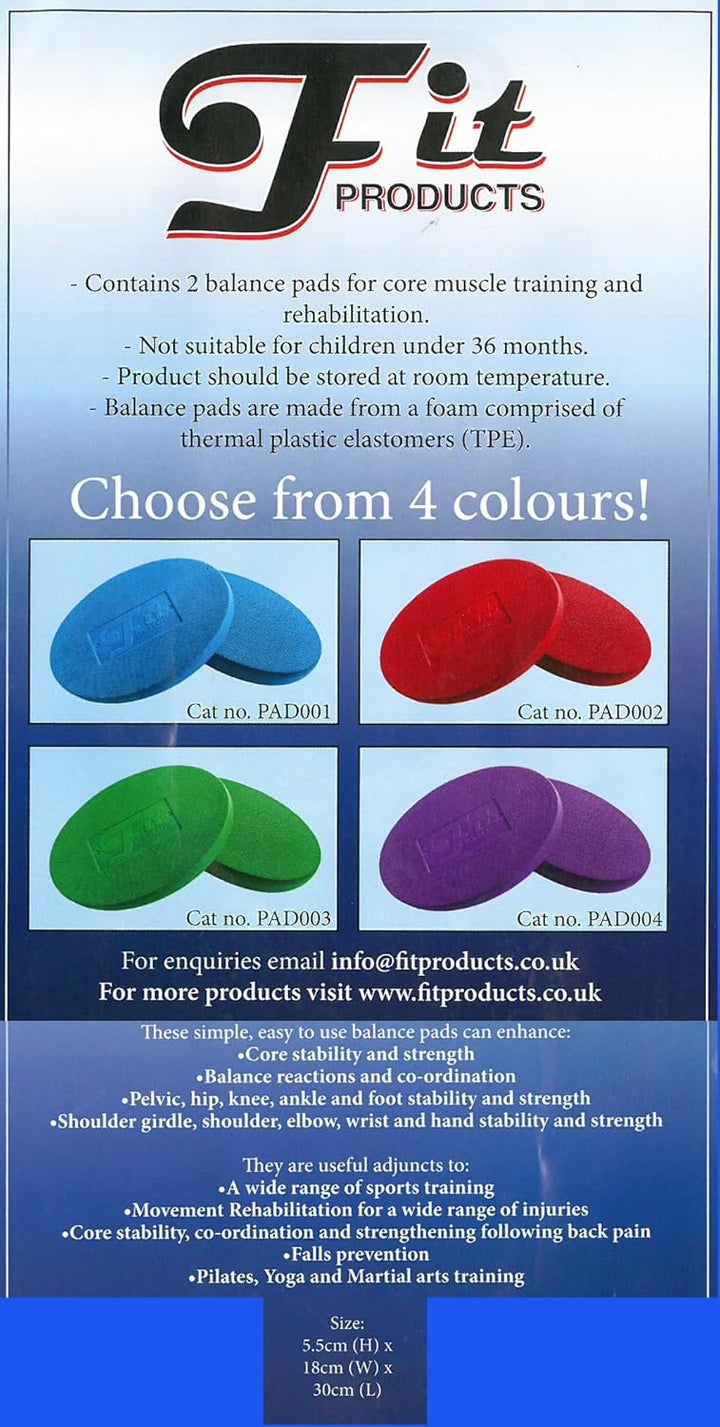 FitProducts Oval Balance Pads: Ideal für Physiotherapie, Pilates, Yoga, Kampfkunst Balance/Ausdauer/