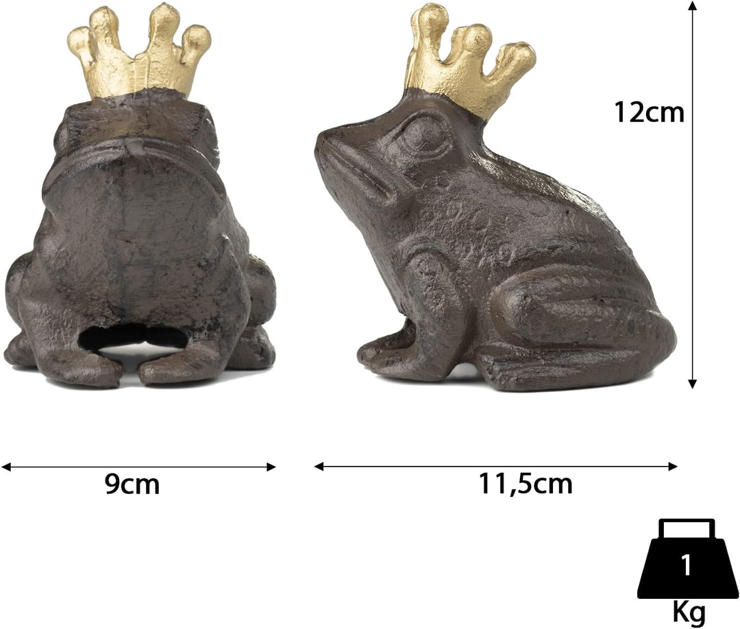 Moritz Deko Figur Frosch Garten Froschkönig Krone Märchen Schlüsselversteck für draussen Gusseisen G