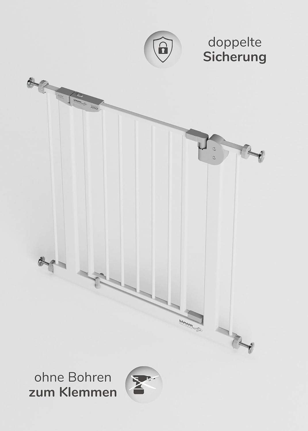 Sämann Türschutzgitter & Treppenschutzgitter mit Y-Spindel I 84-95 cm I Extra Höhe von 77 cm I Kinde