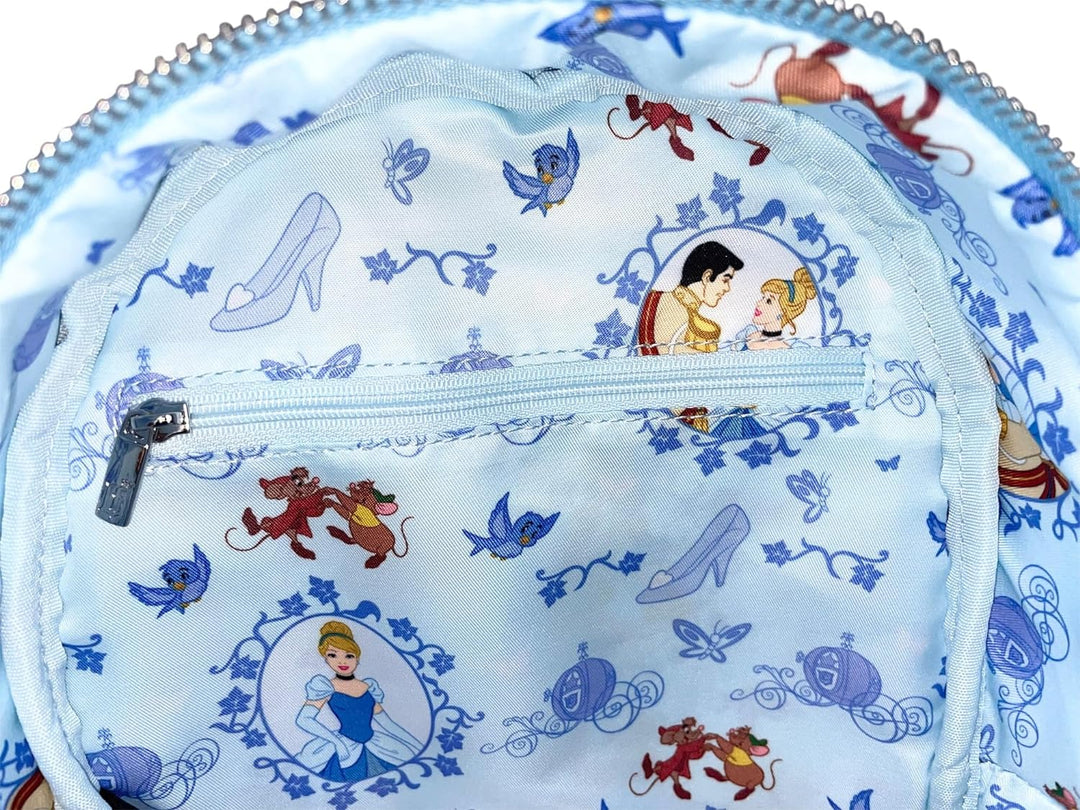 Loungefly Disney Cinderella Cosplay Damen Schultertasche mit doppeltem Riemen, Blau, Medium