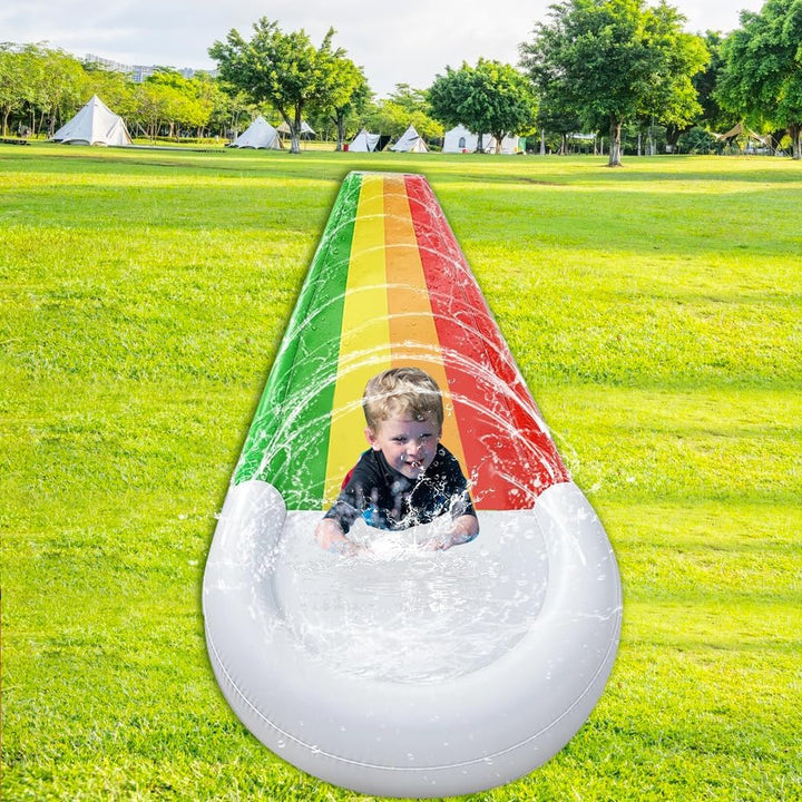 Wasserrutsche Garten für Kinder, Single Wasserrutschmatte mit Bodyboards, Wasserrutsche Kinder Draus