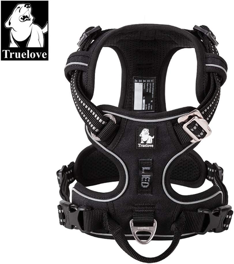 True Love Hundegeschirr, kein Ziehen, verstellbar, reflektierend, weiches Nylon, für kleine und gros