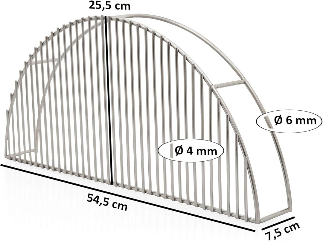 BBQ-Toro Edelstahl Warmhalterost rund | 54,5 x 25,5 x 7,5 cm | passend für Ø 57 cm Kugelgrill | Gril