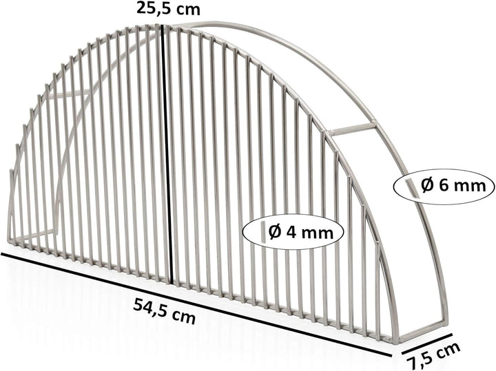 BBQ-Toro Edelstahl Warmhalterost rund | 54,5 x 25,5 x 7,5 cm | passend für Ø 57 cm Kugelgrill | Gril