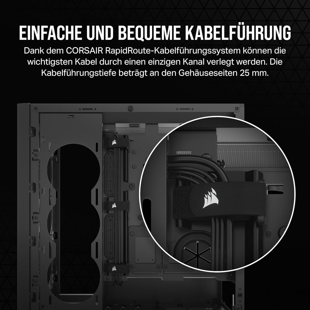 CORSAIR 5000D CORE AIRFLOW Mid Tower ATX PC-Gehäuse - Ohne Lüfter - Gehärtetes Glas-Seitenteil - Des