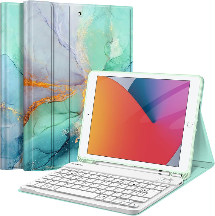 Fintie Tastatur Hülle für iPad 10.2 Zoll (9/8/ 7 Generation - 2021/2020/2019), Schutzhülle mit TPU R