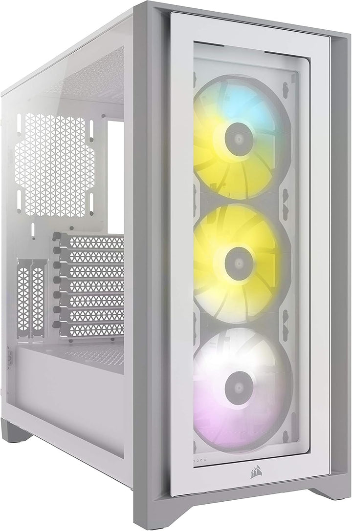 CORSAIR iCUE 4000X RGB Mid-Tower-ATX-PC-Gehäuse mit Gehärtetem Glas - 3x SP120 RGB ELITE Lüfter - iC