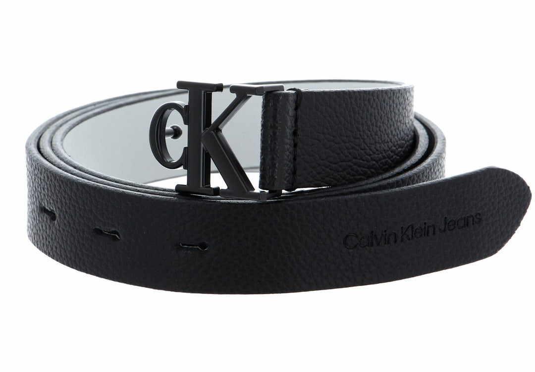 Calvin Klein Mono Hardware Leather Belt 25MM W75 Black