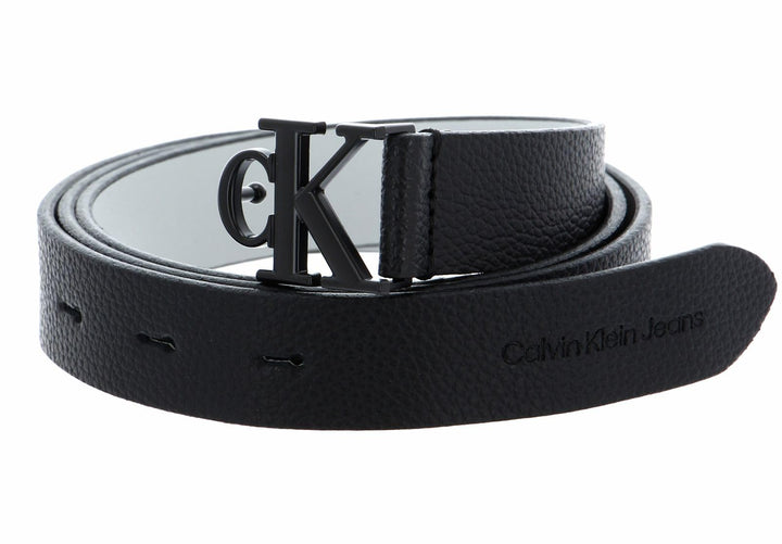 Calvin Klein Mono Hardware Leather Belt 25MM W75 Black