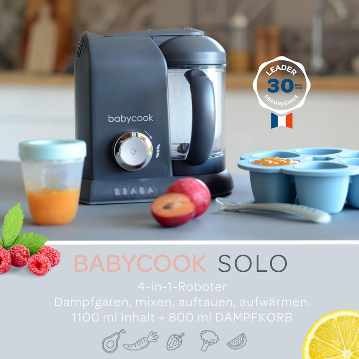 BÉABA - Babycook Solo - 4 in 1 Babynahrungszubereiter - Schonender Dampfgarer - Schnelles Dampfgaren