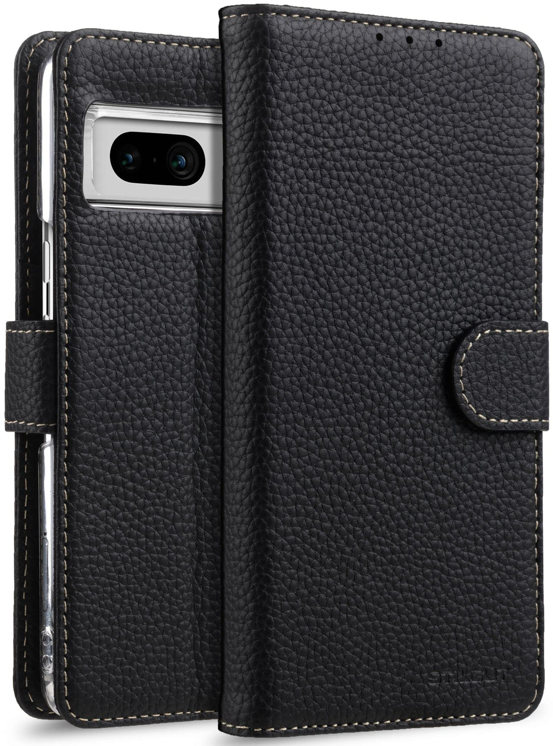 STILGUT Talis kompatibel mit Google Pixel 7 Hülle mit Kartenfach aus Leder, Wallet Case, Lederhülle