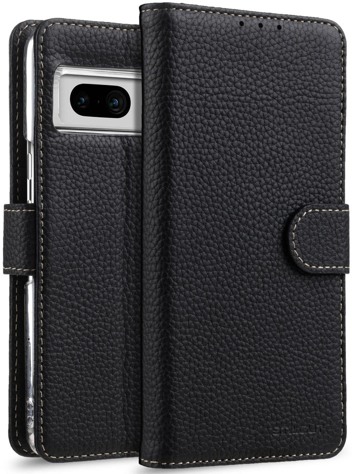 STILGUT Talis kompatibel mit Google Pixel 7 Hülle mit Kartenfach aus Leder, Wallet Case, Lederhülle