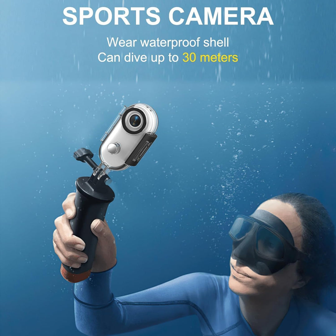 OBEST Mini Action Cam 360 Action Kamera WiFi Bodycam Körperkamera 1080P Wasserdicht Motorrad Helmkam