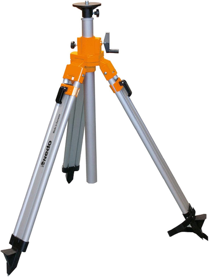 NEDO® mittelschweres Kurbelstativ - Nutzhöhe von 0,78m bis 2,03m für Rotationslaser und Messgeräte -