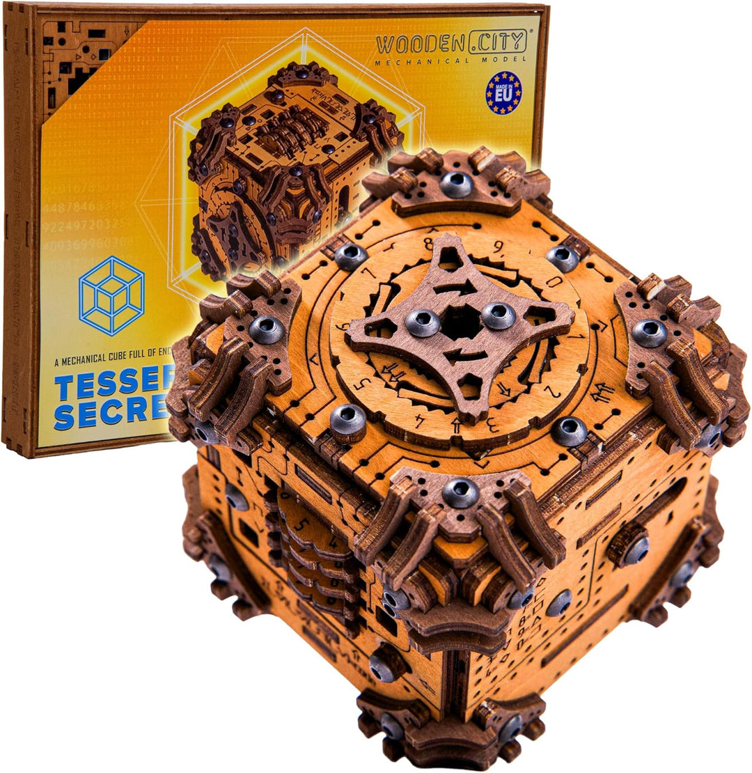 WOODEN.CITY Tesseract Holz Puzzle Box für Erwachsene – 3D Holzpuzzle Bausatz | Escape Room in a Box
