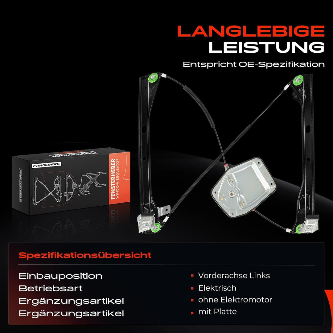 Frankberg Fensterheber Vorne Links Kompatibel mit Golf V 1K1 Schrägheck 4/5 Türig 2003-2009 1K483746