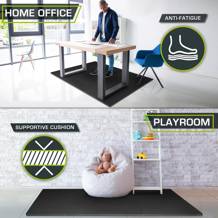 ProsourceFit Extra Thick Puzzle Exercise Mat 1”, EVA Foam Interlocking Tiles for Protective, Cushion