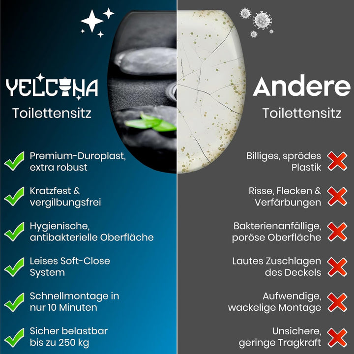 WC-Sitz Duroplast,max. Belastung der Klobrille 150 kg Toilettensitz mit Absenkautomatik und Schnellv