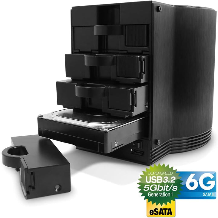 FANTEC SQ-35U3e-6G 4X 3.5 SATA HDD Gehäuse mit USB 3.0, eSATA, 6G & UASP