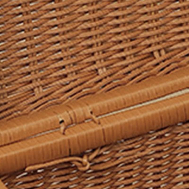 Weiden Picknickkorb, Retro Gewebte Picknickbox, Kunststoff Rattan Koffer Picknickkorb mit Griffen un