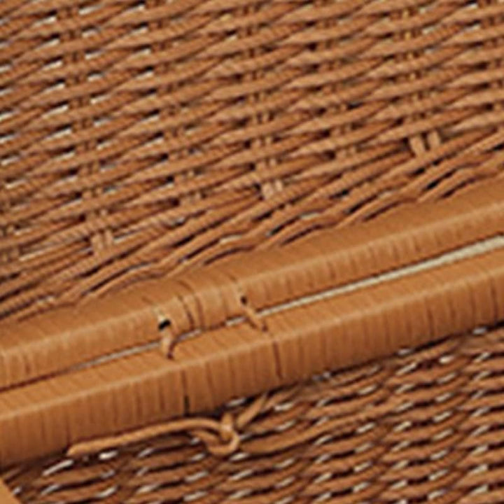 Weiden Picknickkorb, Retro Gewebte Picknickbox, Kunststoff Rattan Koffer Picknickkorb mit Griffen un