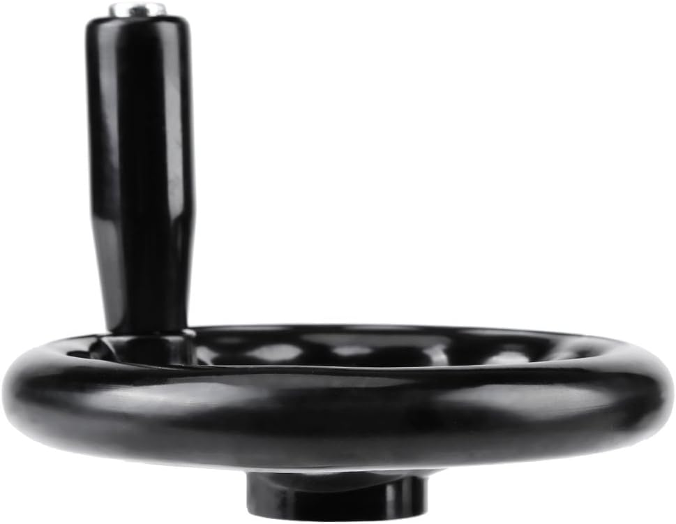 Handrad 1 Stück 12 * 125mm Schwarz Rundes 3 Speichen Handrad mit Drehgriff für Drehmaschine Fräsmasc