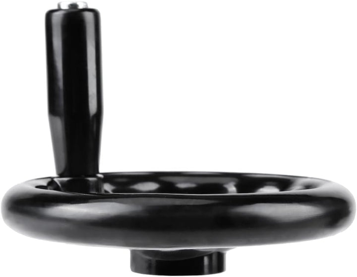 Handrad 1 Stück 12 * 125mm Schwarz Rundes 3 Speichen Handrad mit Drehgriff für Drehmaschine Fräsmasc