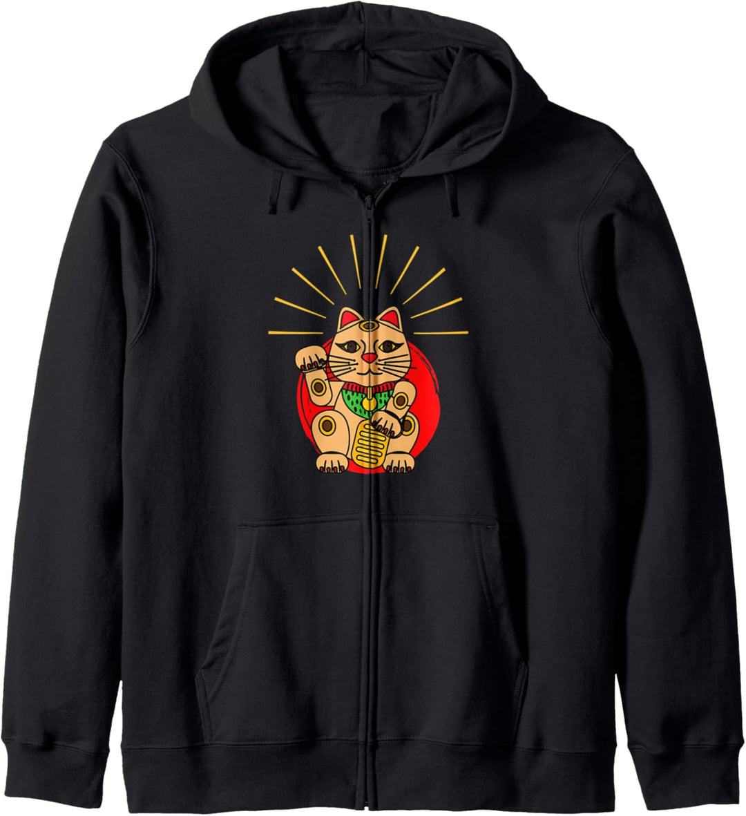 Winkekatze Japan Lucky Cat Kawaii Neko Kapuzenjacke