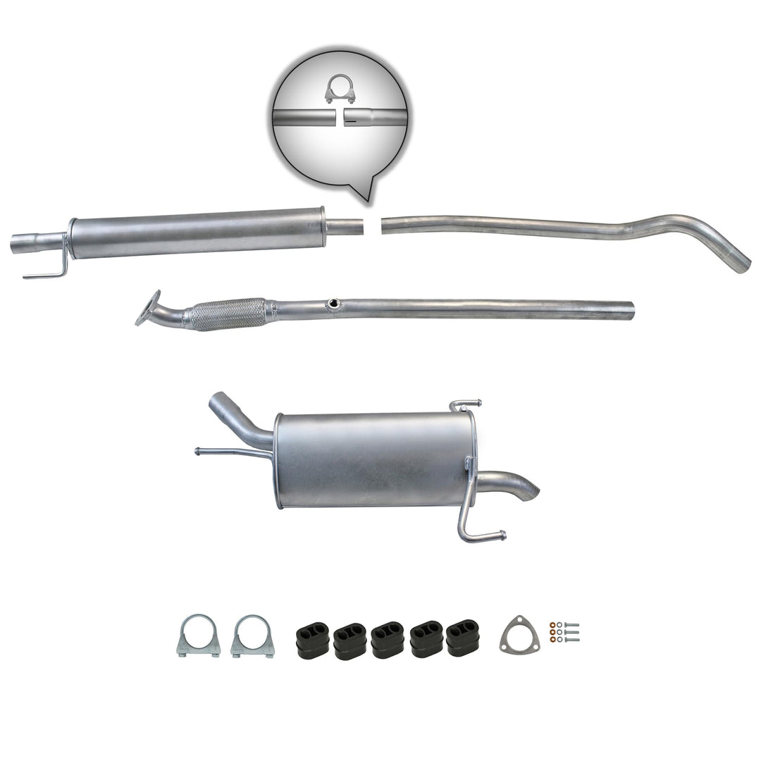 Ferroz Export Ersatz für Auspuffanlage Opel Corsa C 1.2 1.4 16V, BJ. 2000 bis 2006 Auspuff Komplett