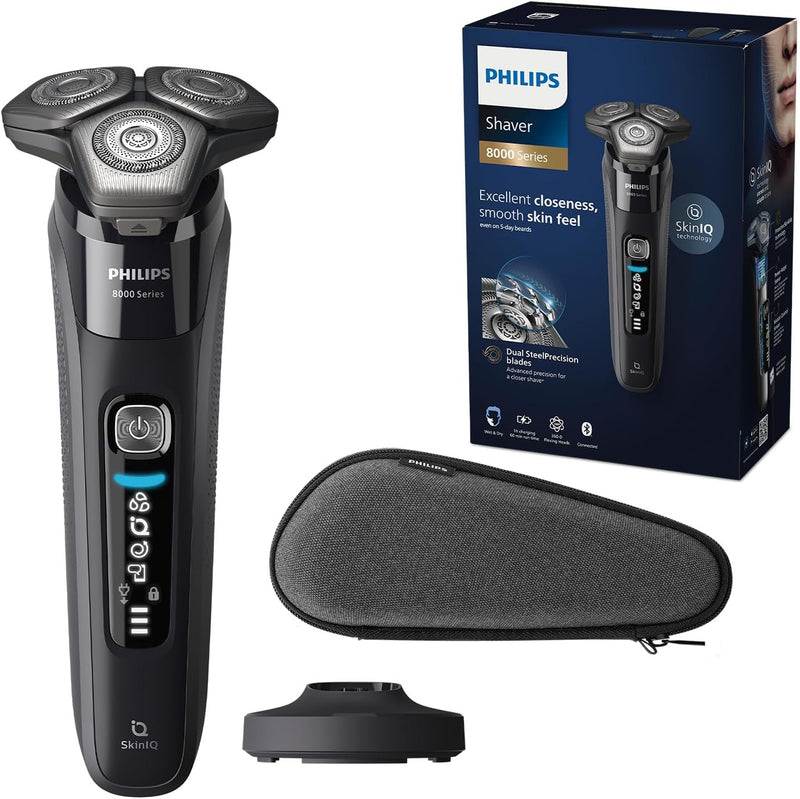 Philips Shaver Series 8000 – Elektrischer Nass- und Trockenrasierer für Herren mit ausklappbarem Tri