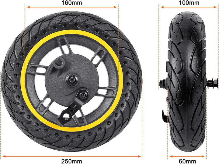 Vollreifen für Max G30, 10 Zoll Vollgummireifen Vorderrad, 60/70-6,5 Roller Ersatzräder für Segway N