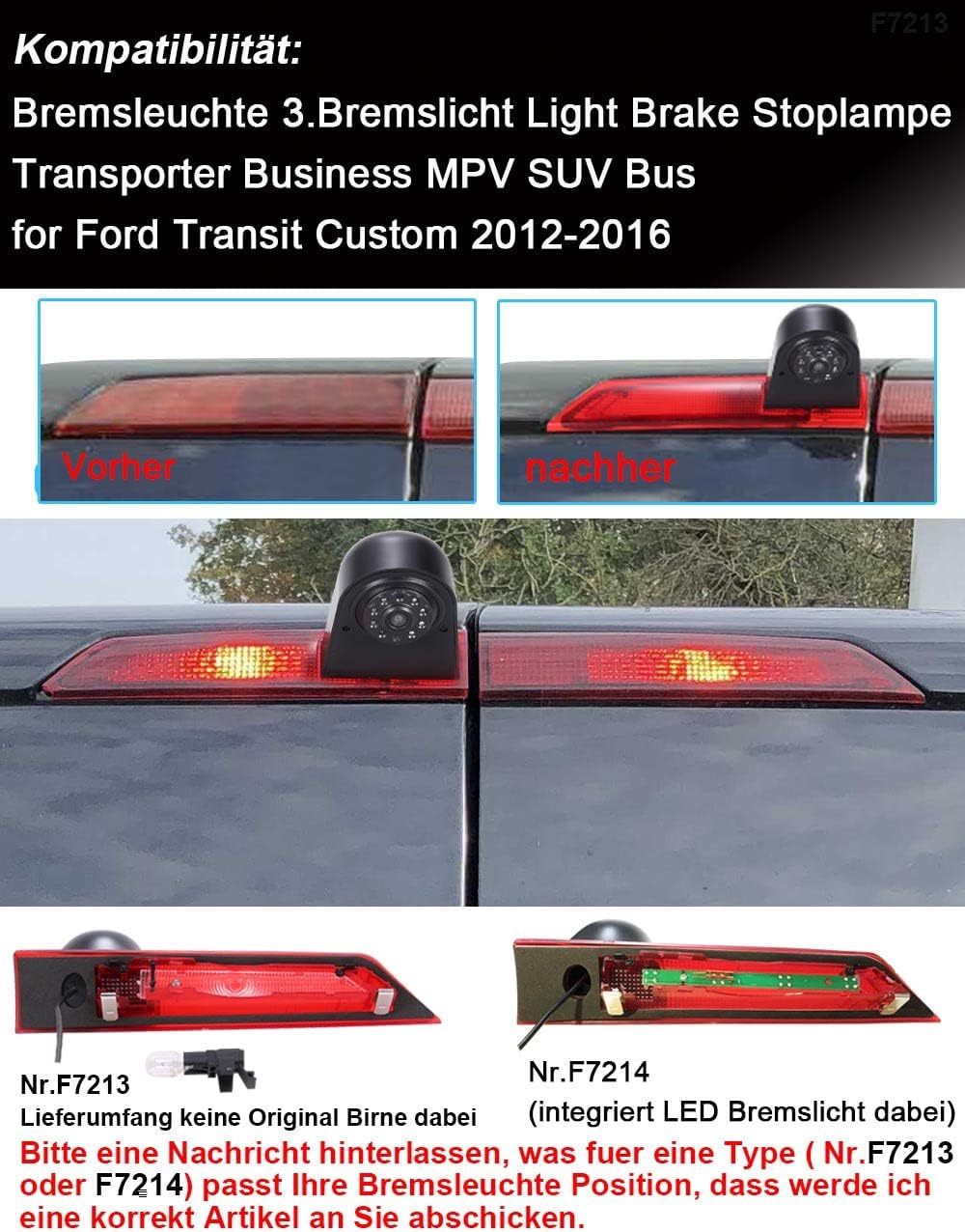 Auto Dritte Dach Top Mount Bremsleuchte Kamera Bremslicht Einparkkamera Rückfahrkamera IR Licht Repl