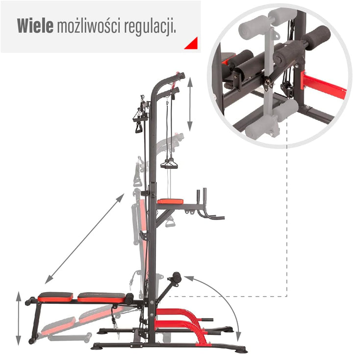HMS Power Tower Pull Up Station with Multiple Accessories