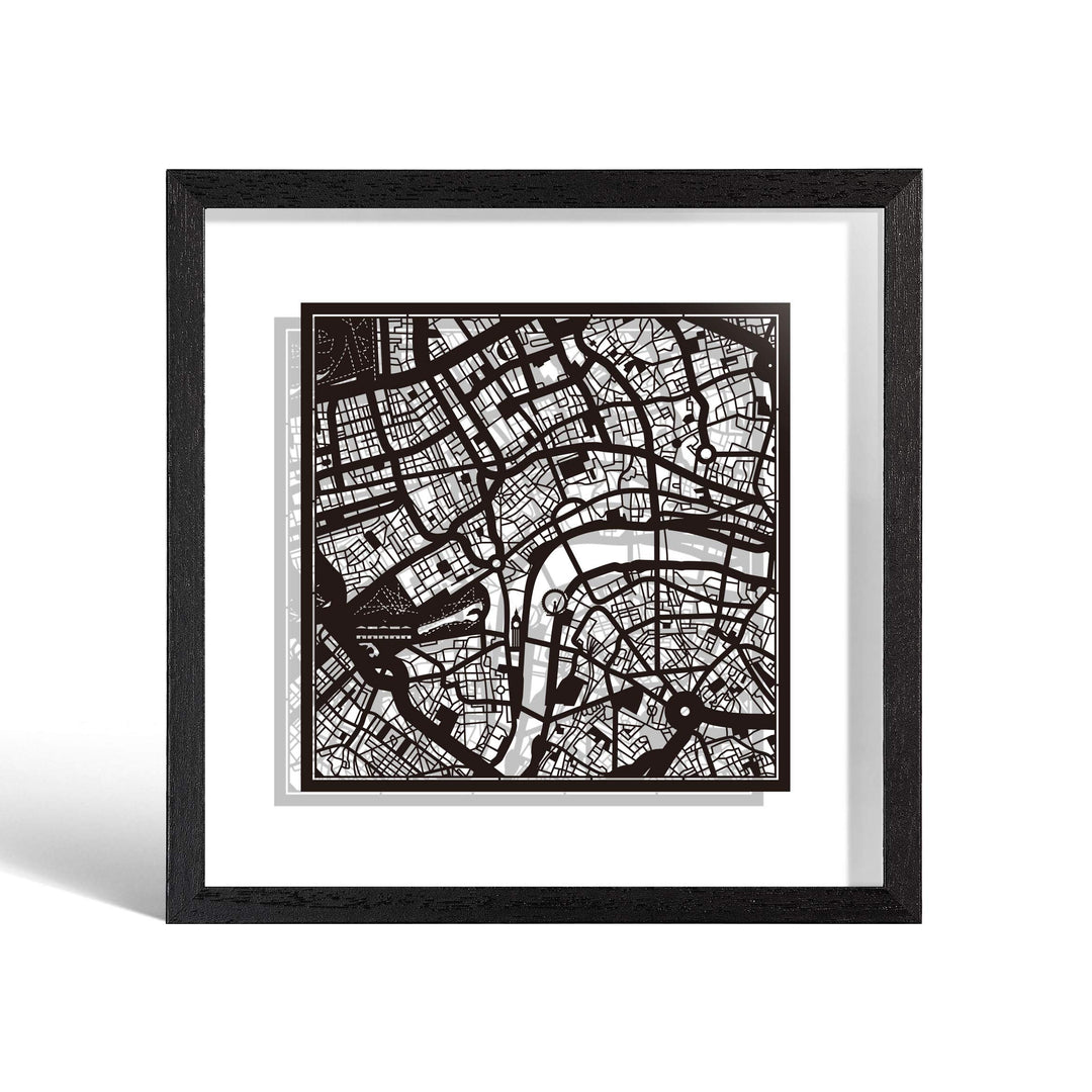 O3 DESIGN STUDIO - Marco de Papel para mapas, 22,8 x 22,8 cm, en Caja de Regalo, Fondo, autocambiant
